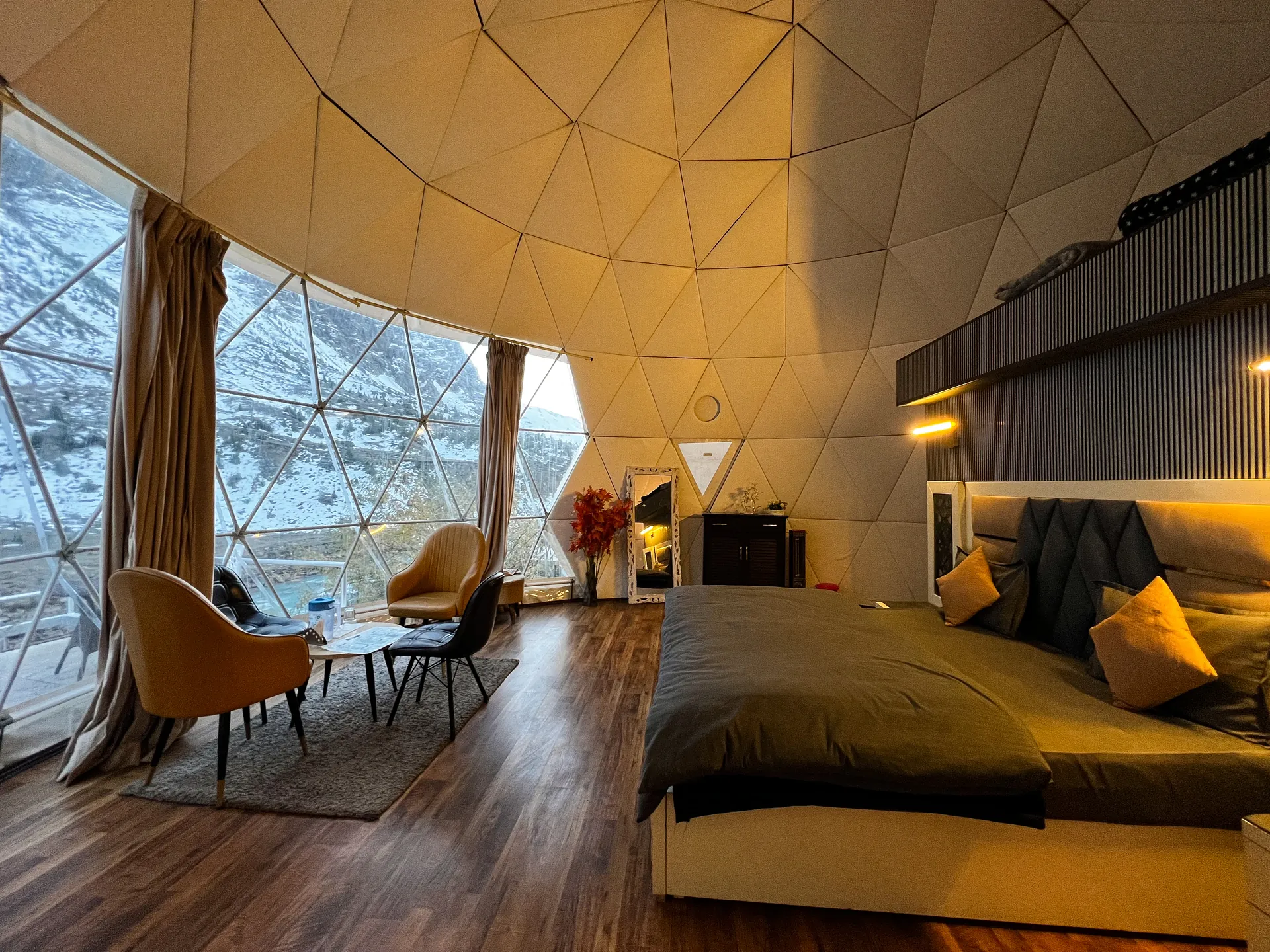 Himalayan mountain peaks at blue hour