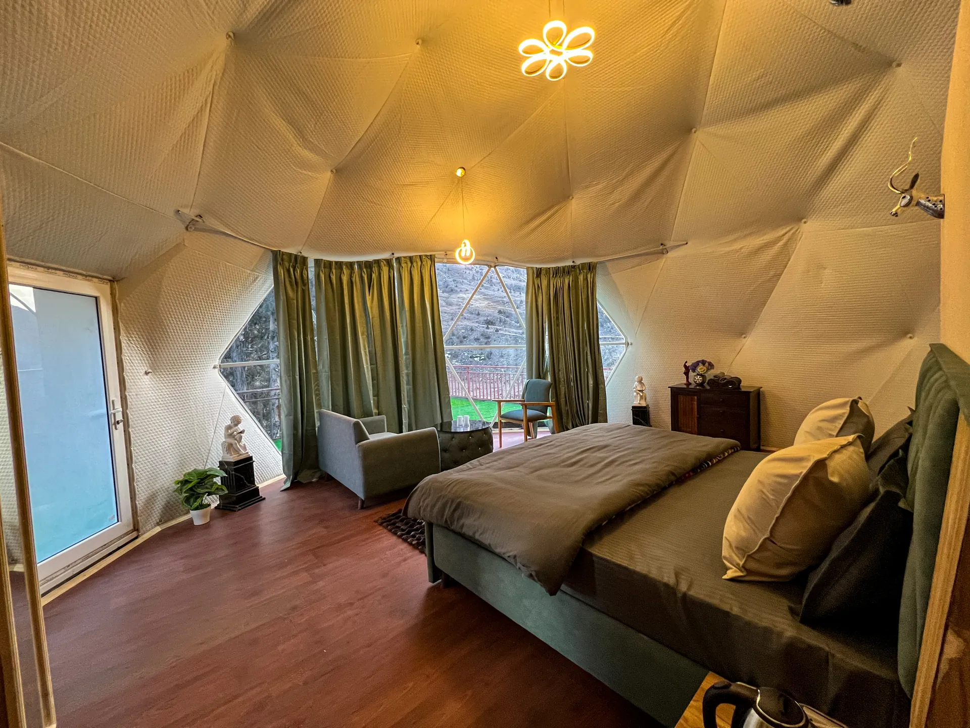 YOLO Outdoors geodesic dome by the Bhaga River